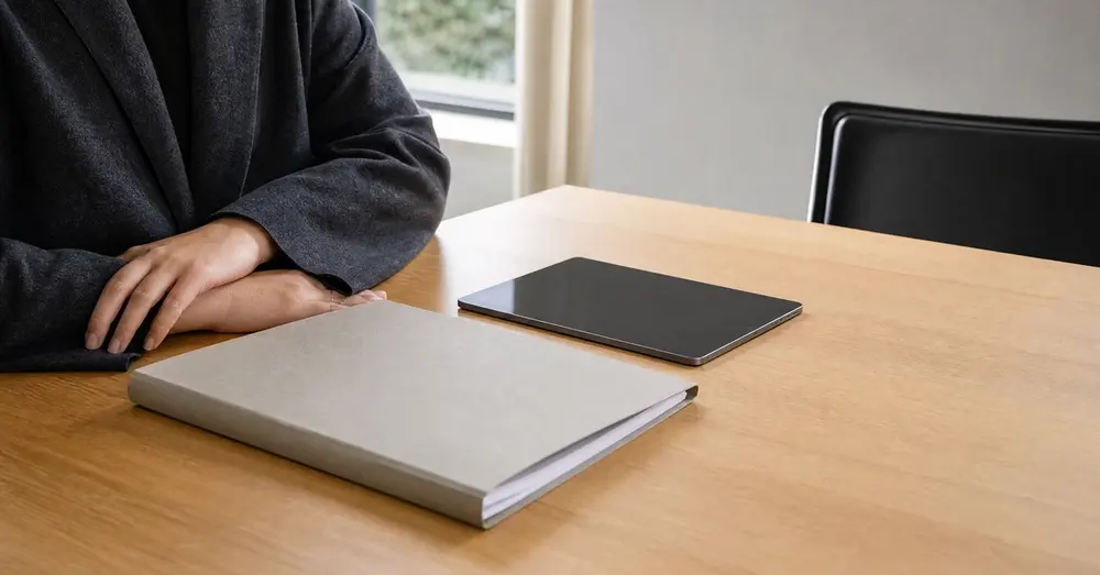Rapport écrit posé sur une table, prêt à être remis